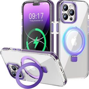 Apple IPhone 15 Magnetic Clear case with Stand comes with 2 chargers
